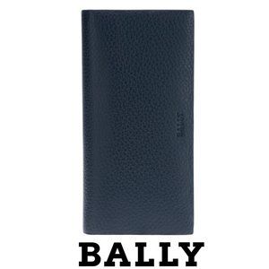 Bally 'MIALIRO' Men's Continental Long Bifold Wallet Leather Navy Blue